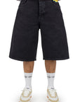 X-Tra Monster Denim Shorts - Washed Black