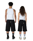 X-Tra Monster Denim Shorts - Washed Black