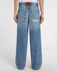 Loose Wave Denim Jeans - Light Blue