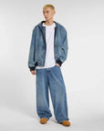 Loose Wave Denim Jeans - Light Blue