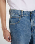 Loose Wave Denim Jeans - Light Blue