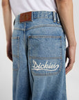Loose Wave Denim Jeans - Light Blue