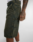 Loose Denim Painter Shorts - Green