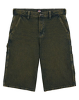 Loose Denim Painter Shorts - Green