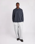 Oversized Mohair Knit Polo - Steel