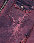 Distressed Denim Jacket - Violet