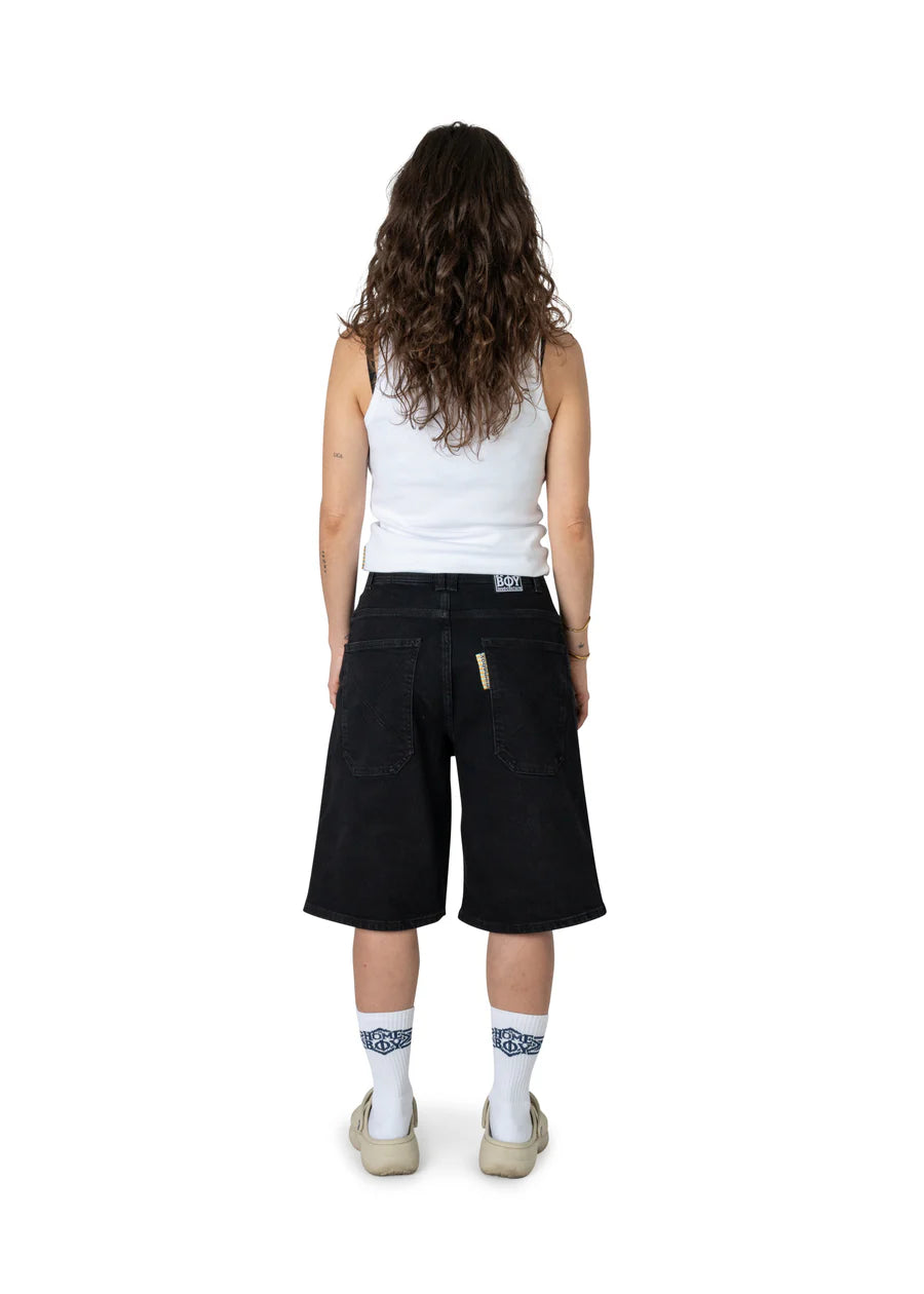 X-Tra Monster Denim Shorts - Washed Black