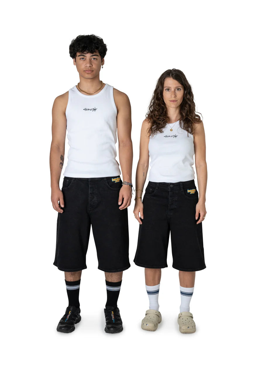 X-Tra Monster Denim Shorts - Washed Black