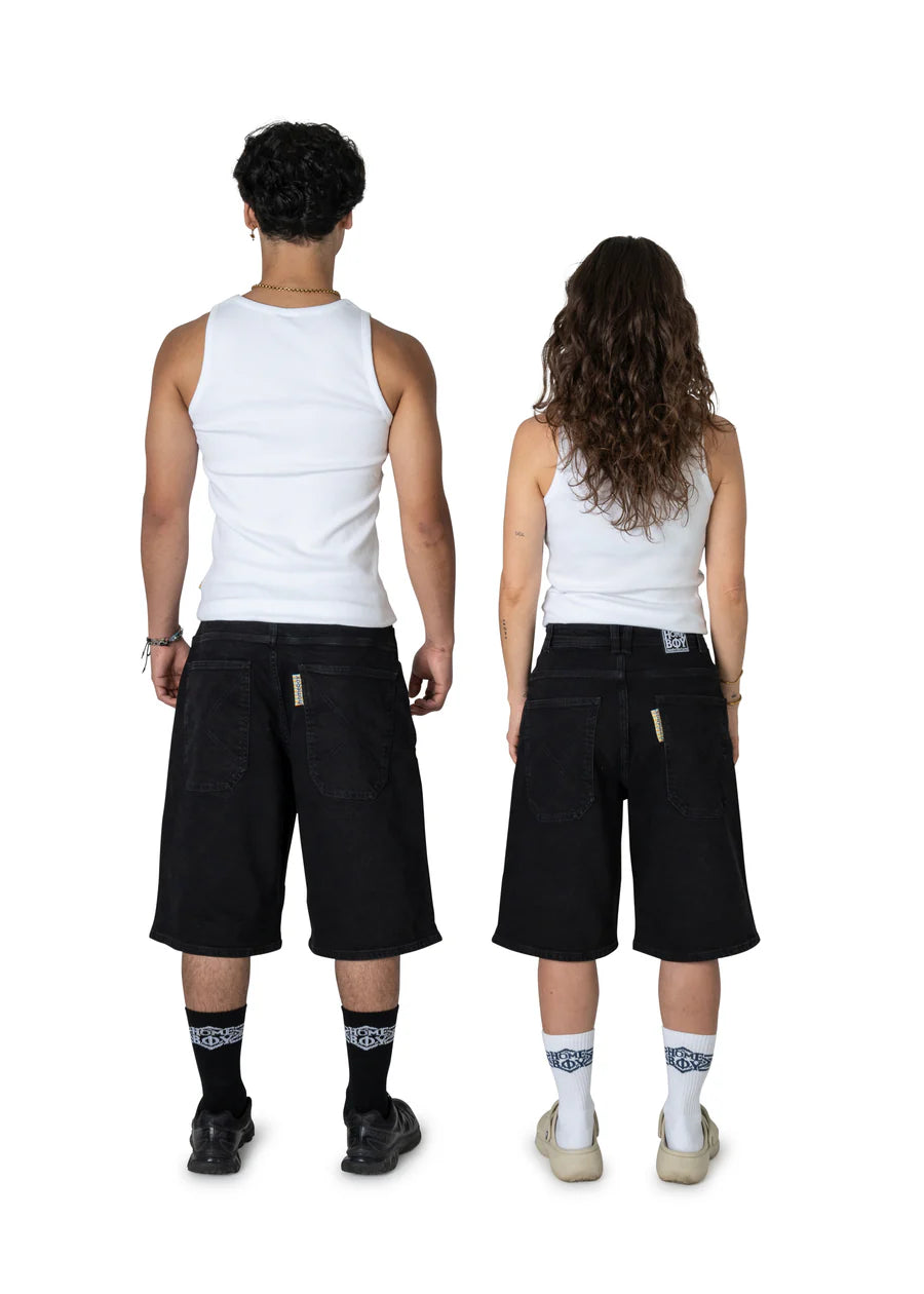 X-Tra Monster Denim Shorts - Washed Black