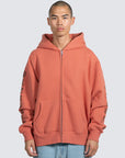 Oe Zip Up Hoodie - Rust