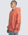 OE ZIP UP HOODIE - RUST