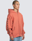 OE ZIP UP HOODIE - RUST