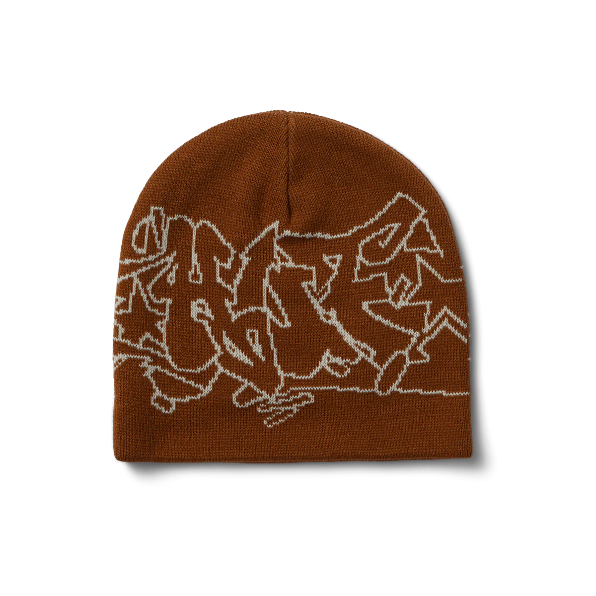 Outlines Skull Beanie - Rust